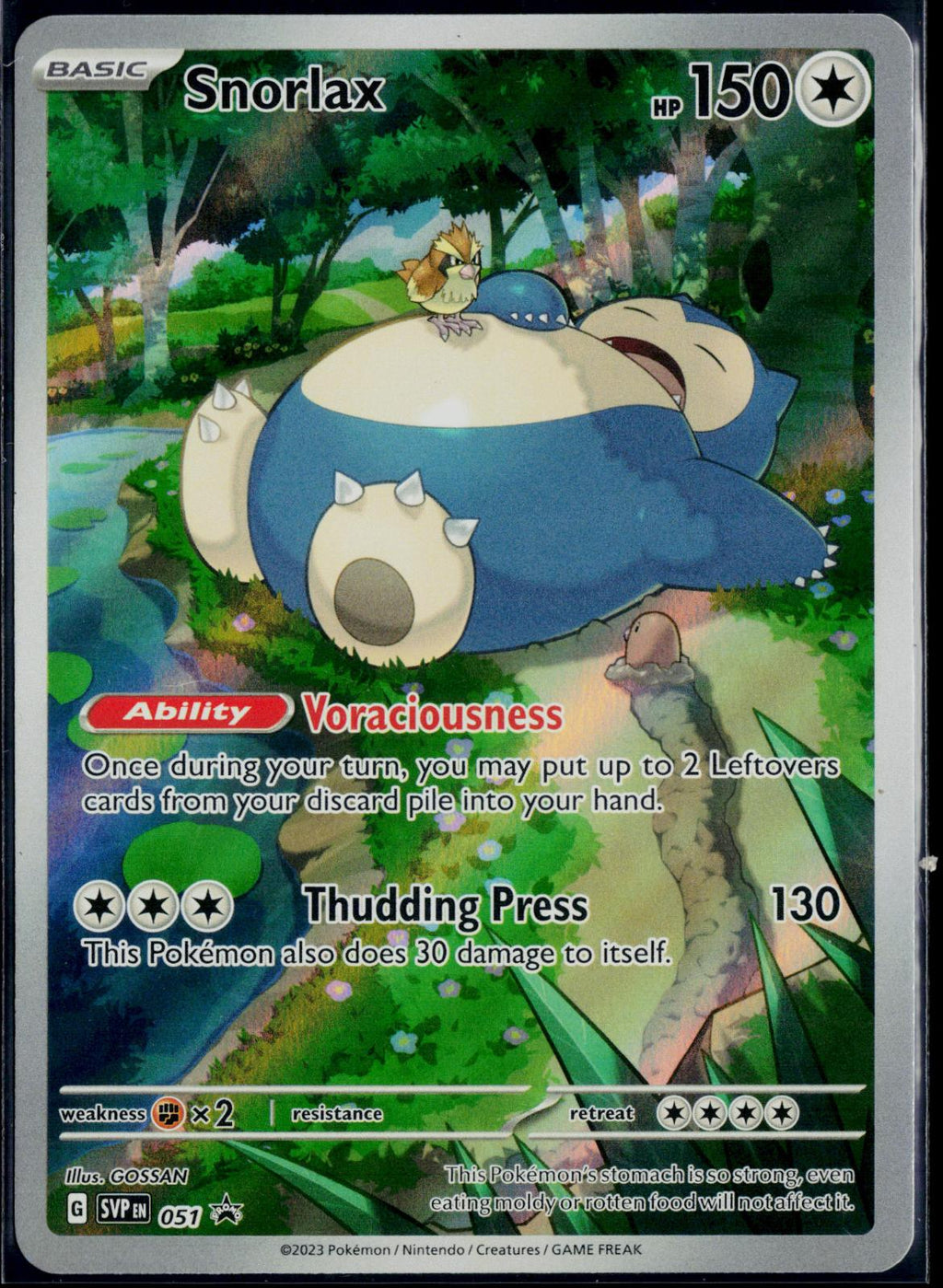 SNORLAX 051 POKEMON SCARLET & VIOLET PROMO HOLO P NM