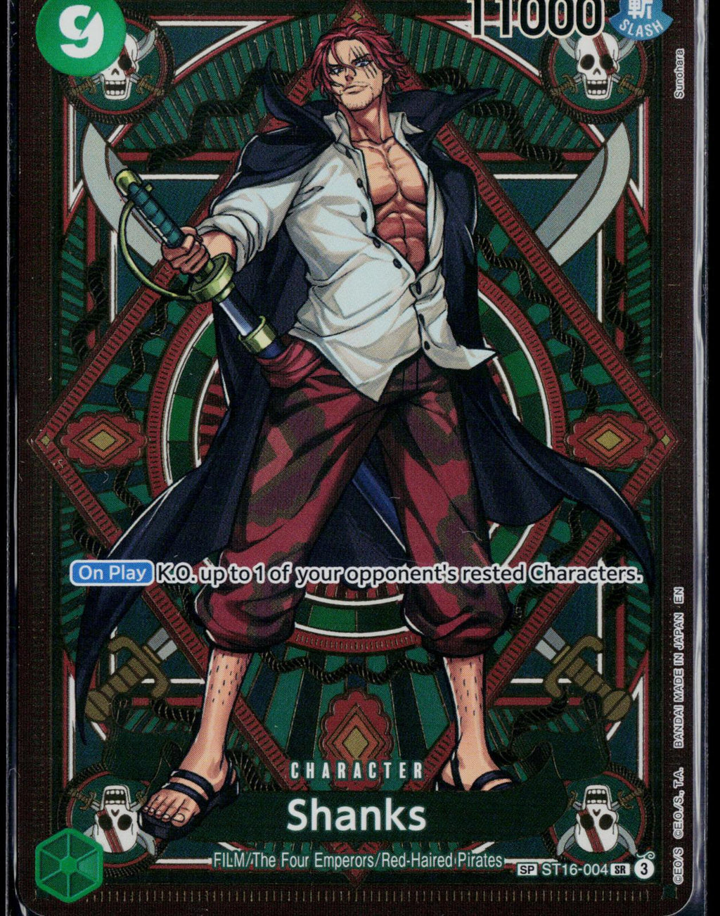 SHANKS (SP) ST16-004 ONE PIECE A FIST OF DIVINE SPEED SR NM