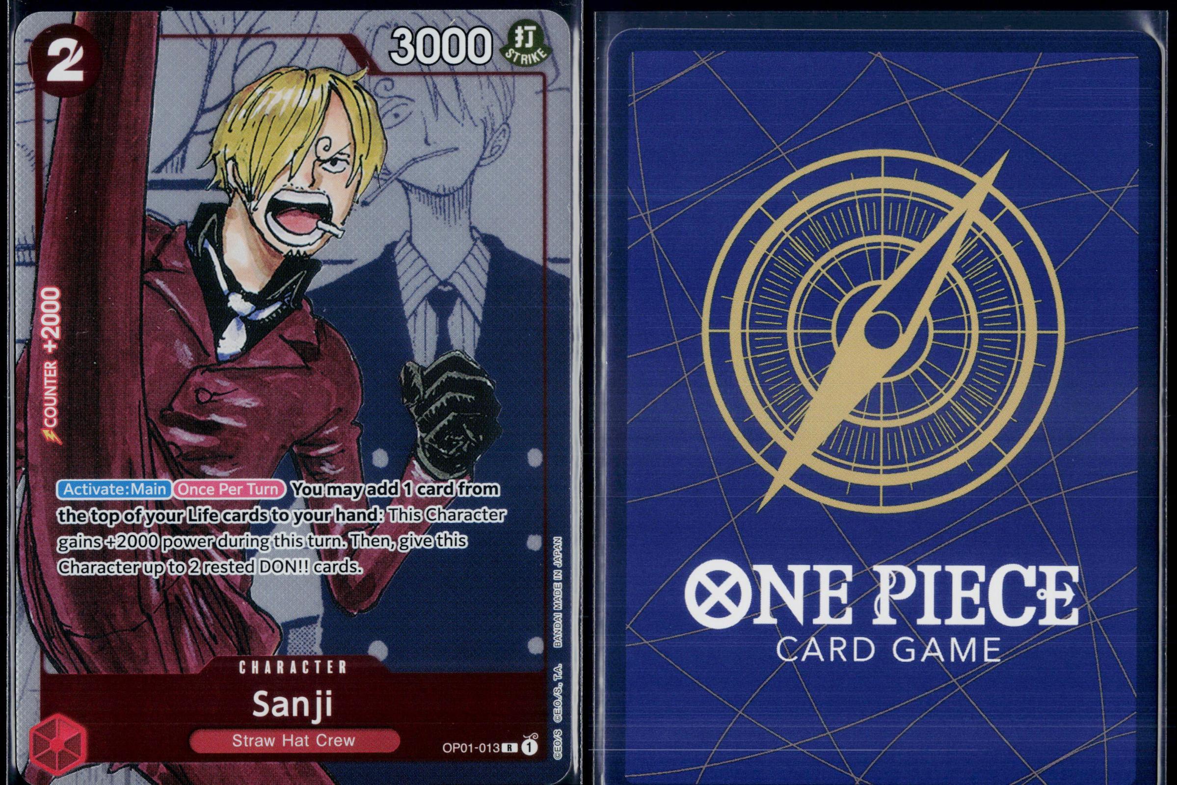 SANJI (ALTERNATE ART) OP01-013 ONE PIECE ONE PIECE PROMOTION CARDS P NM