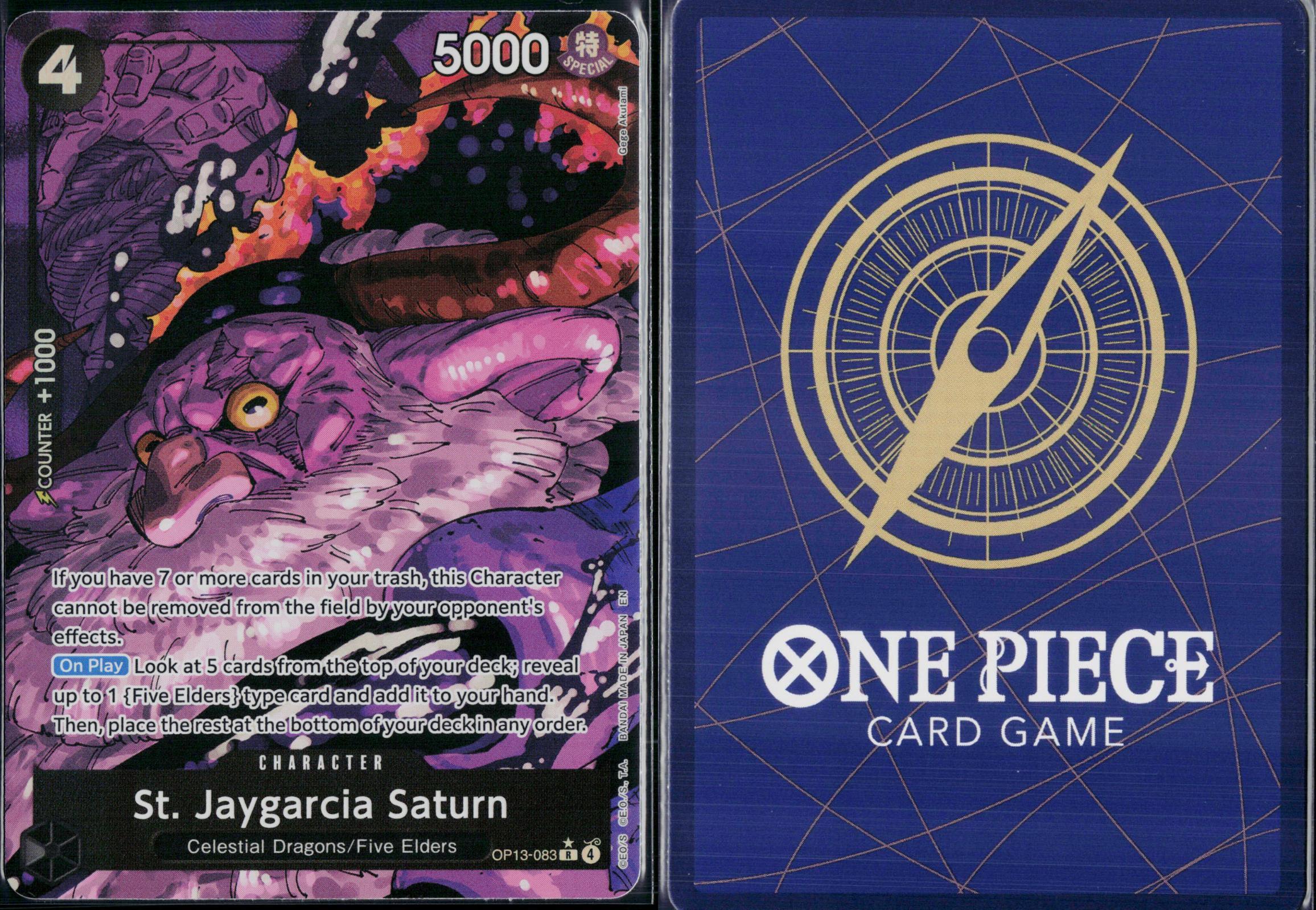 ST. JAYGARCIA SATURN (ALTERNATE ART) OP13-083 ONE PIECE CARRYING ON HIS WILL NM