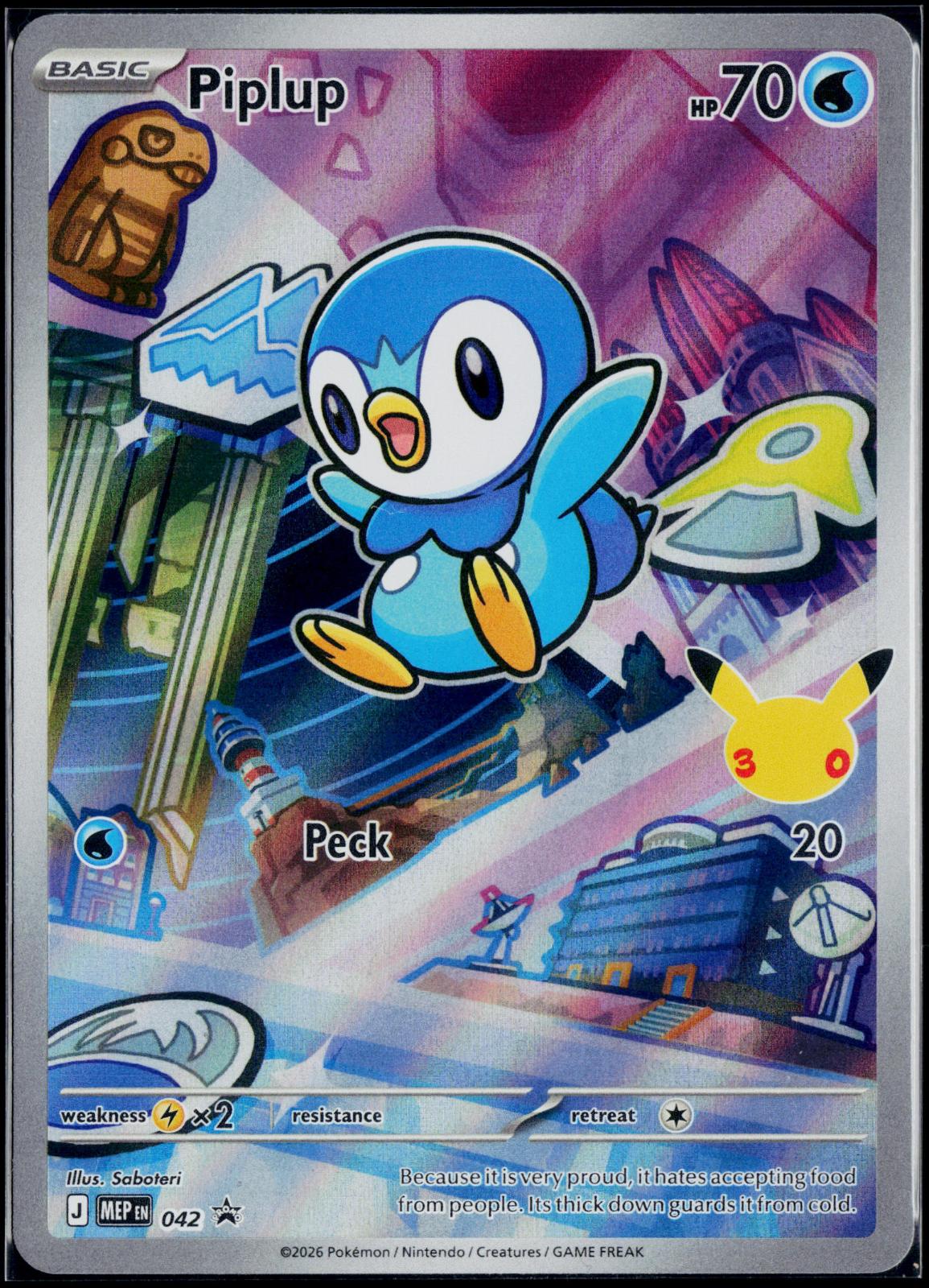 PIPLUP 042 POKEMON ME: MEGA EVOLUTION PROMO HOLO P NM
