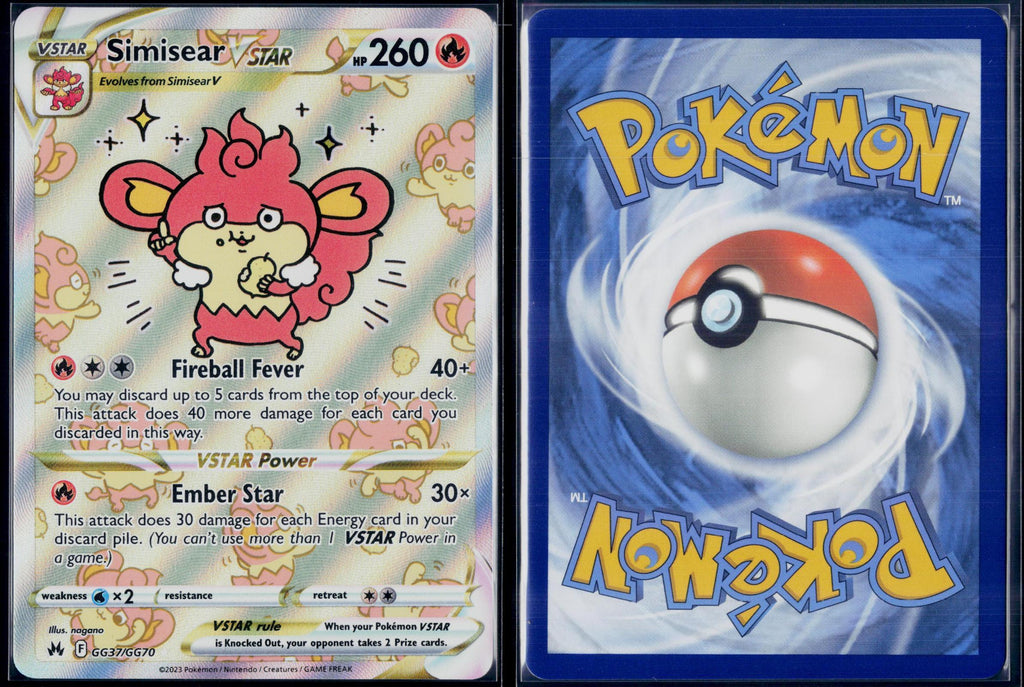 SIMISEAR VSTAR GG37/GG70 POKEMON CROWN ZENITH GALARIAN GALLERY HOLO NM