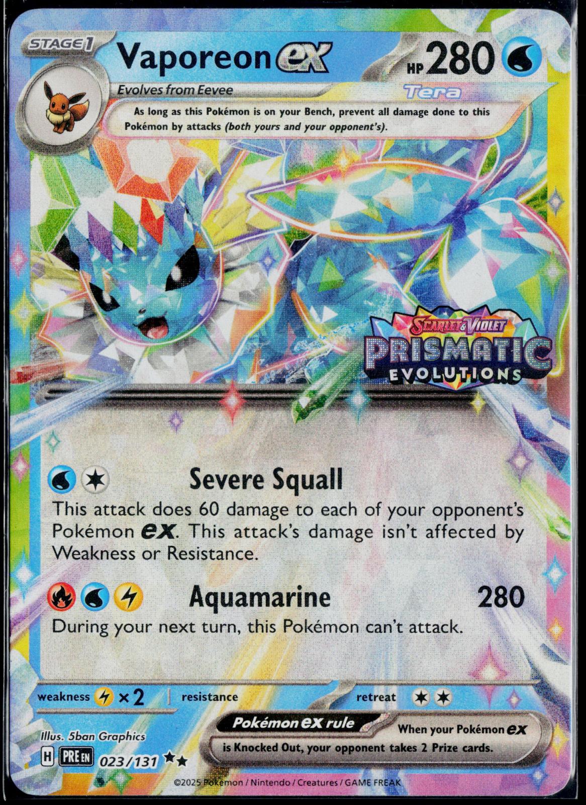 VAPOREON EX 023/131 STAMPED POKEMON MISCELLANEOUS CARDS & PRODUCTS HOLO P NM