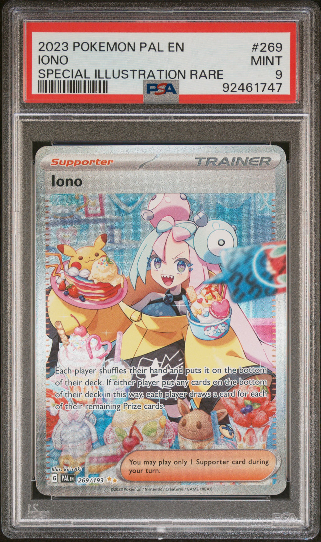 IONO 269/193 PSA 9 POKEMON PAL EN-PALDEA EVOLVED SPECIAL ILLUSTRATION RARE