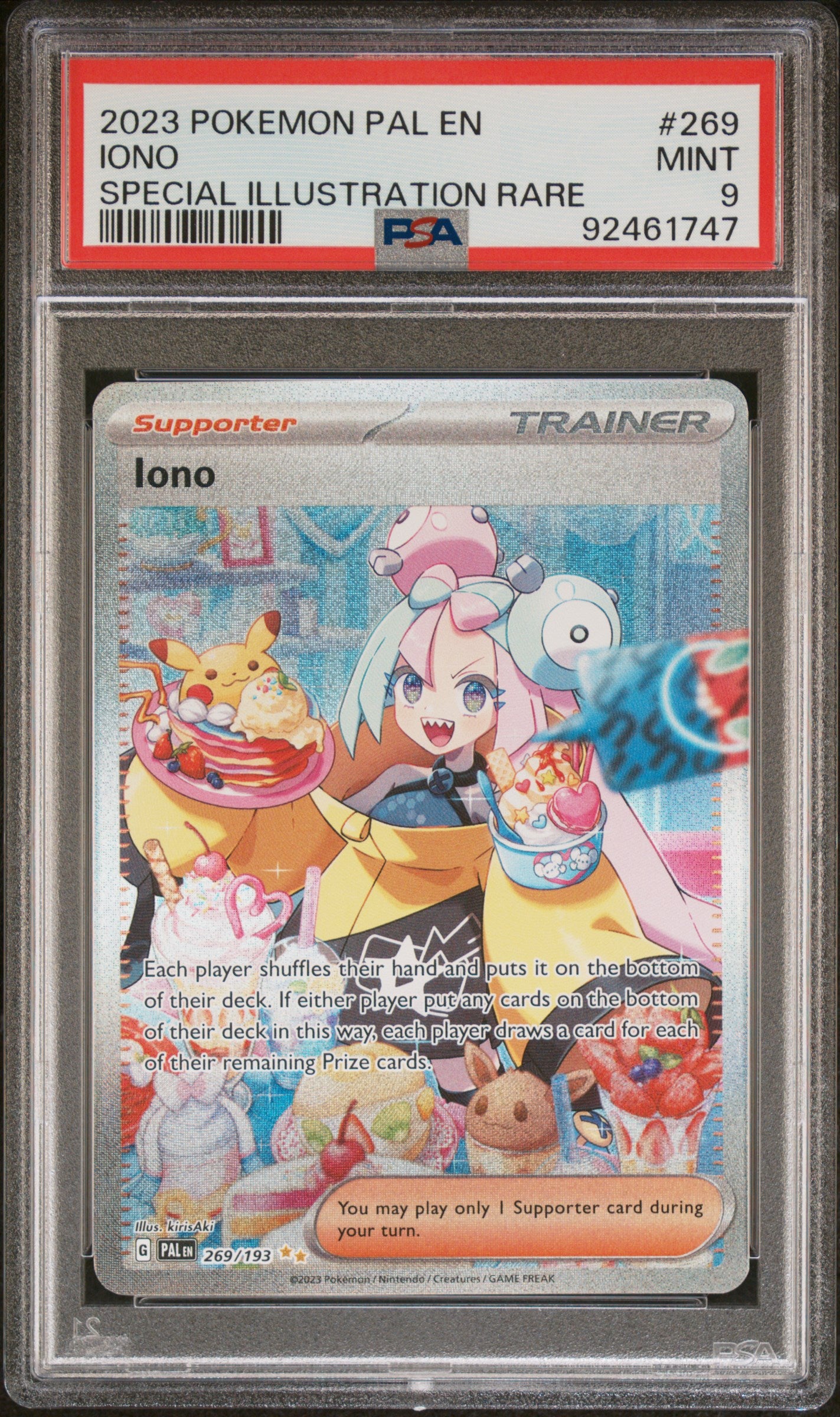 IONO 269/193 PSA 9 POKEMON PAL EN-PALDEA EVOLVED SPECIAL ILLUSTRATION RARE